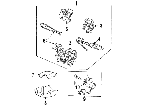 1996 Kia Sephia Switches Light Lever Assembly Diagram for 0K20B66122