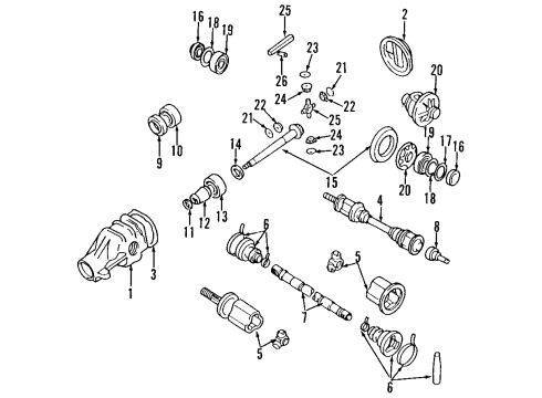 1997 Nissan 240SX Rear Axle, Axle Shafts & Joints, Differential, Drive Axles, Propeller Shaft Differential Assembly, VISCOUS Diagram for 38420-40F66