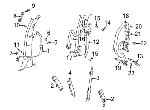2006 Dodge Ram 3500 Seat Belt Screw-HEXAGON Head Diagram for 6507241AA