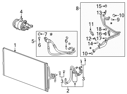 2007 Buick LaCrosse A/C Condenser, Compressor & Lines Compressor Diagram for 19418178
