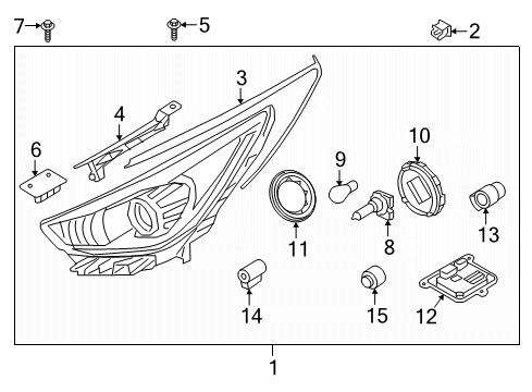 2019 Kia Niro Bulbs Bulb Diagram for 1864765009K