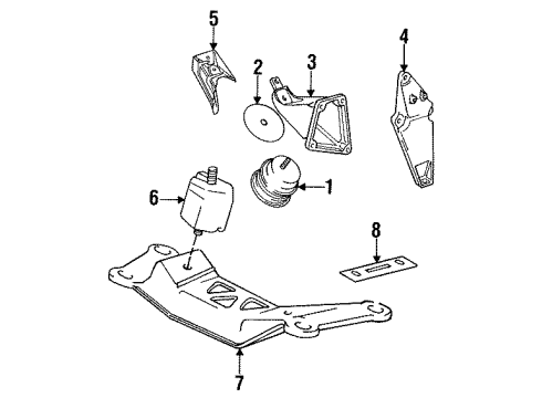 1991 BMW 318i Engine Mounting Heat Resistant Plate Diagram for 11811137771