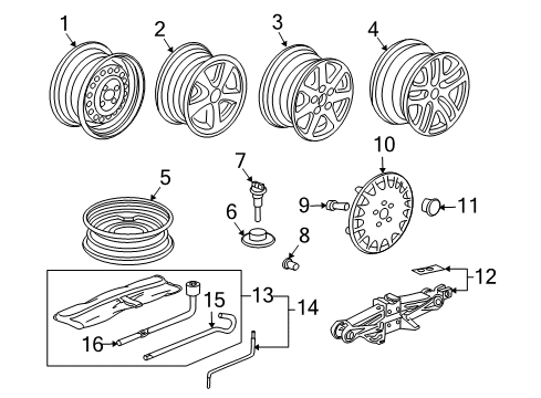 2005 Honda Accord Wheels, Covers & Trim Disk, Wheel (16X4T) (Kanai) Diagram for 42700-SZ3-N02