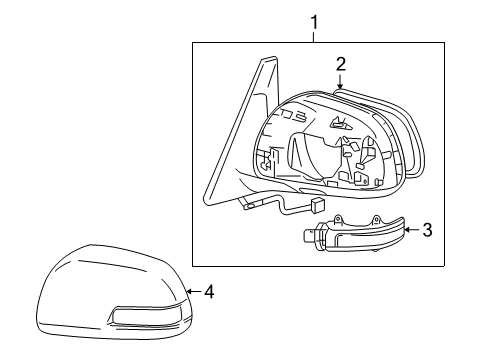 2010 Toyota 4Runner Mirrors Mirror Glass Diagram for 87961-35A20