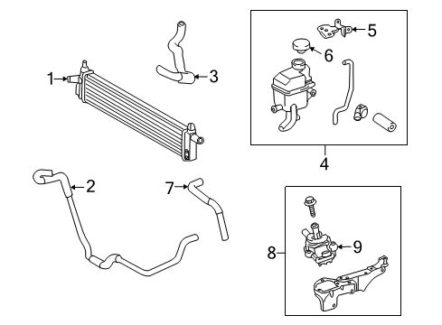 2010 Lexus HS250h Inverter Cooling Components Radiator Assembly Diagram for G9010-75011
