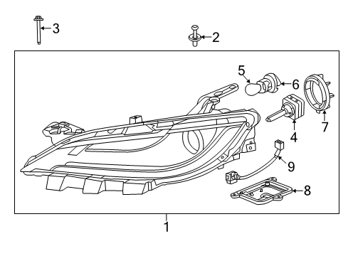 2017 Chrysler 200 Headlamps Cover Diagram for 68250503AA