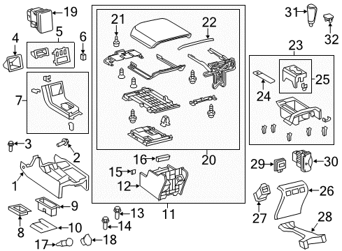 2012 Toyota Tundra Console Carpet Diagram for 58815-0C030