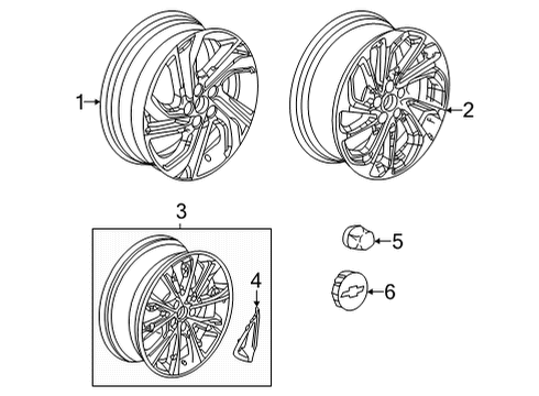 2022 Chevrolet Bolt EUV Wheels Wheel, Alloy Diagram for 42599172