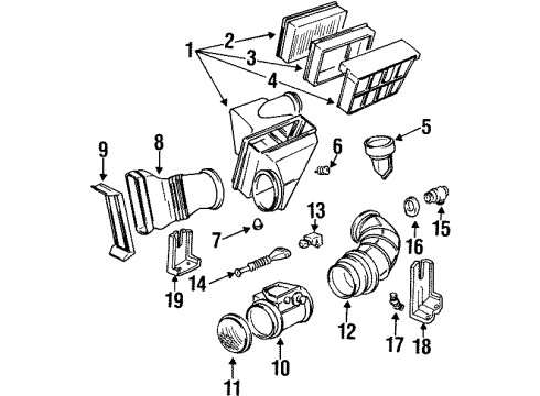 1993 BMW 325i Powertrain Control Oxygen Sensor Diagram for 11781735500