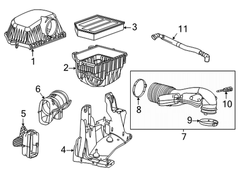 2022 Jeep Wagoneer Air Inlet AIR Diagram for 68422284AA