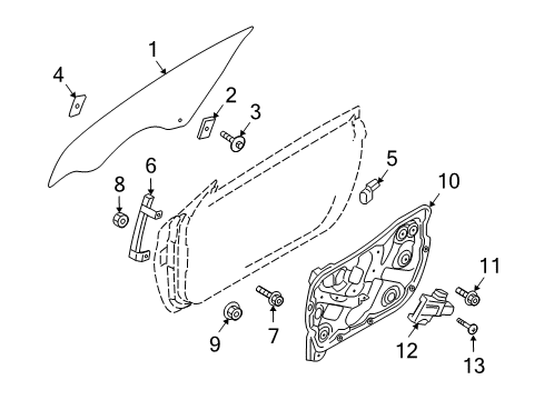 2014 Hyundai Genesis Coupe Door & Components Tapping Screw-Motor Mounting Diagram for 82473-2M000