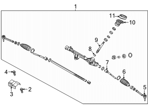 2022 Hyundai Sonata Steering Gear & Linkage Pinion Assembly-Steering Gear Box Diagram for 56512-L1000