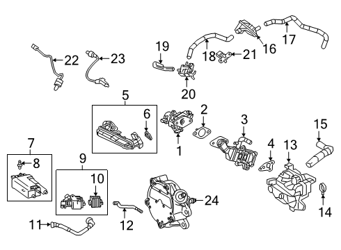 2020 Toyota Corolla EGR System EGR Pipe Gasket Diagram for 25628-25010