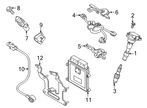 2020 Genesis G70 Ignition System Protector-Harness, Lower Diagram for 27314-3L055
