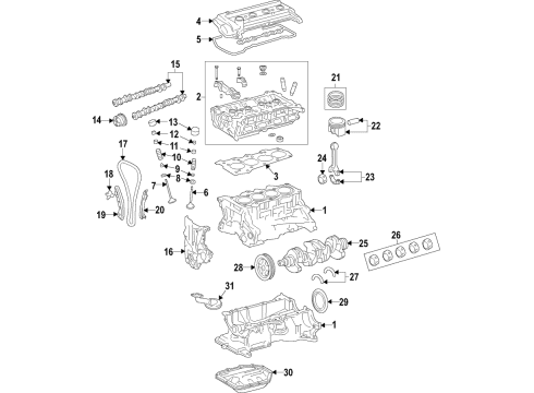 2018 Hyundai Kona Engine Parts, Mounts, Cylinder Head & Valves, Camshaft & Timing, Oil Pan, Oil Pump, Crankshaft & Bearings, Pistons, Rings & Bearings, Variable Valve Timing Bracket Assembly-TRANSMI Diagram for 21830J9000