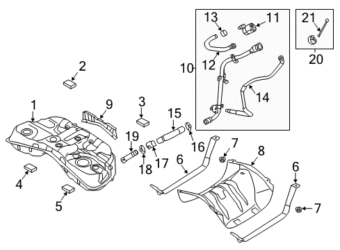 2019 Genesis G90 Fuel Supply Tube-Vapor Diagram for 31046-D2500