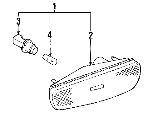 1992 Infiniti Q45 Front Lamps - Side Marker Lamps Lamp Assembly-Side Marker, RH Diagram for B6180-60U00