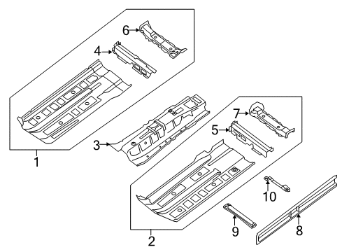 2017 Nissan Altima Pillars, Rocker & Floor - Floor & Rails Floor Front Diagram for 74320-3TA0D