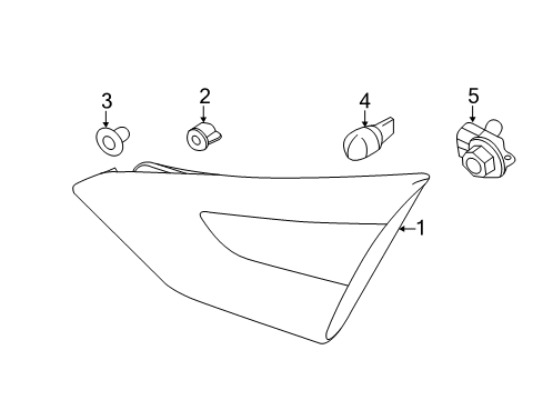 2012 Ford Focus Tail Lamps Tail Lamp Assembly Diagram for BM5Z-13404-B