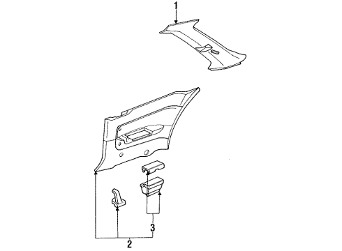 1992 Honda Accord Interior Trim - Quarter Panels Clip, Pillar Garnish Diagram for 90666-SM2-003