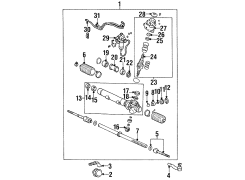 1998 Lexus LS400 Steering Column & Wheel, Steering Gear & Linkage Valve Sub-Assy, Power Steering Control Diagram for 44201-50150