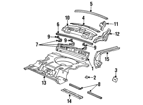 1991 Buick Regal Rear Body PANEL, Rear Compartment Floor/Access Diagram for 10186711