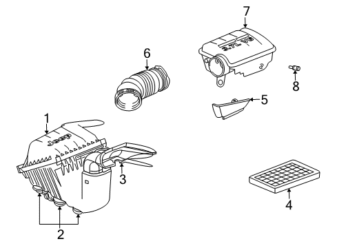 2007 Jeep Liberty Air Inlet Hose-Air Cleaner To T/Body Diagram for 53013907AB