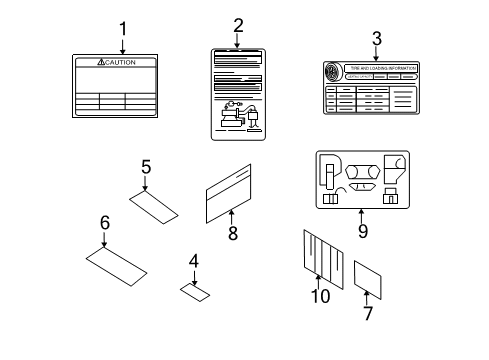 2008 Kia Rio5 Information Labels Label-Crash Pad, Side A/B Diagram for 852613B200
