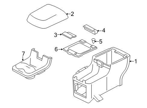 2008 Ford Taurus X Rear Console Cup Holder Diagram for 8A4Z-7413562-AA