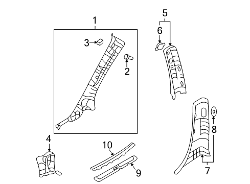 2008 Kia Sedona Sliding Door Trim Assembly-Front Door Step, RH Diagram for 85882-4D500-CS