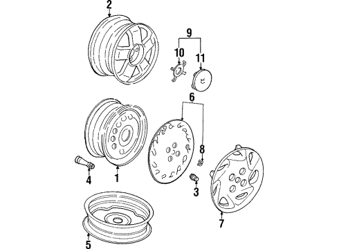 1997 Honda Civic del Sol Wheels, Covers & Trim Disk, Aluminum Wheel (14X5 1/2Jj) Diagram for 42700-SR2-A40