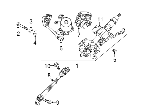 2019 Kia Optima Steering Column & Wheel, Steering Gear & Linkage Bolt Diagram for 564153W000