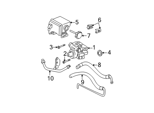 2005 Pontiac Sunfire P/S Pump & Hoses, Steering Gear & Linkage Hose Asm-P/S Gear Inlet *Marked Print Diagram for 22670490