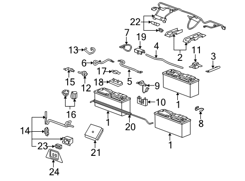 2007 Chevrolet Silverado 1500 Classic Electrical Components Positive Cable Diagram for 88986965