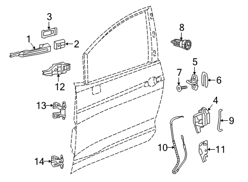 2018 Chrysler Pacifica Front Door Door Hinge Right Diagram for 68269775AC