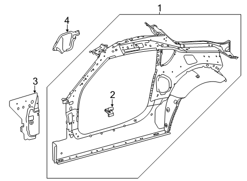 2020 Toyota GR Supra Uniside Inner Uniside Diagram for 61013-WAA01