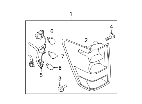 2004 Nissan Titan Bulbs Body Assembly - Combination La Diagram for 26559-7S206