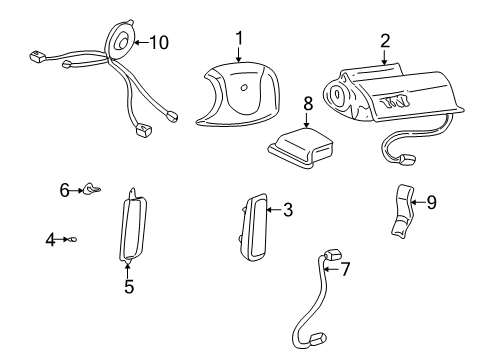 2005 Buick LeSabre Air Bag Components Sensor Asm-Inflator Restraint Side Imp Diagram for 25765111