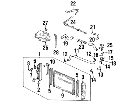 2001 Oldsmobile Aurora Radiator & Components Tank Asm, Radiator Inlet Diagram for 52491853