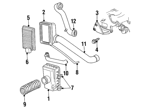 1989 Plymouth Voyager Filters Filter-Air Diagram for 4288899