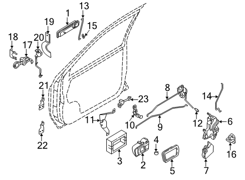 2003 Nissan Pathfinder Front Door Handle Assy-Door Inside, Rh Diagram for 80670-3W40A