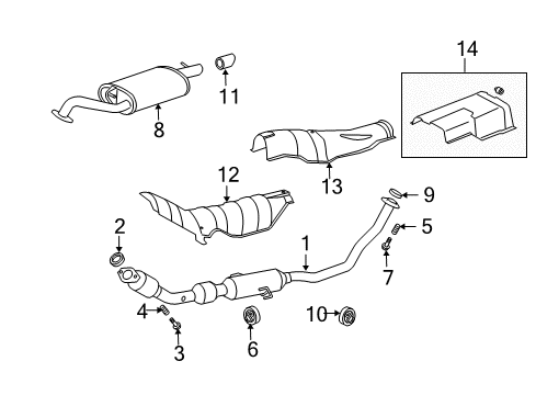 2013 Toyota Corolla Exhaust Components Heat Shield Diagram for 58151-12300