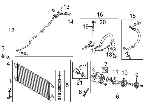 2012 Ford F-350 Super Duty A/C Condenser, Compressor & Lines Pulley Diagram for BC3Z-19D784-A