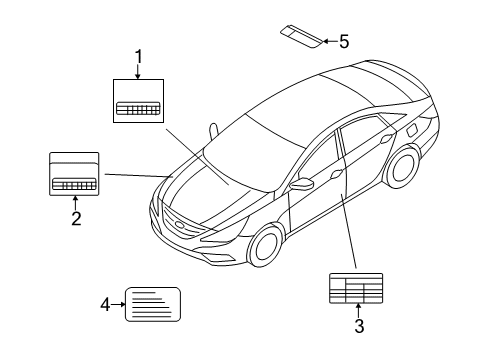 2013 Kia Optima Information Labels Label-Radiator Cap Diagram for 253280W000