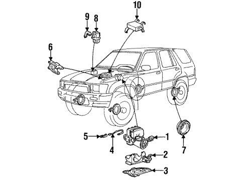 1994 Toyota 4Runner ABS Components ACTUATOR Assembly, Brake Diagram for 44510-35050