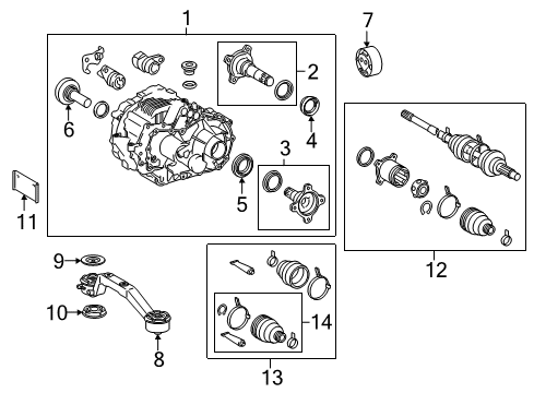 2016 Lexus RX450h Axle & Differential - Rear Transaxle/Motor Diagram for G1050-48020