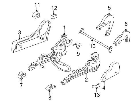 1997 Toyota RAV4 Tracks & Components Inner Cover Diagram for 71862-42020-B0