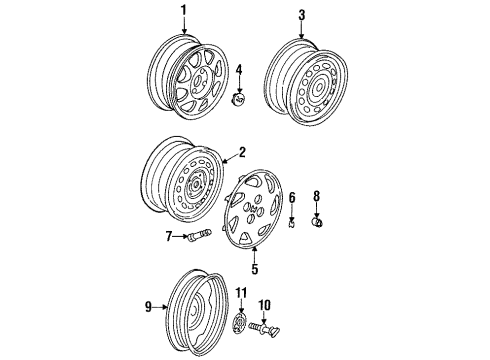 1994 Honda Civic Wheels & Trim Trim, Wheel (14X5J) Diagram for 44733-SR0-A60