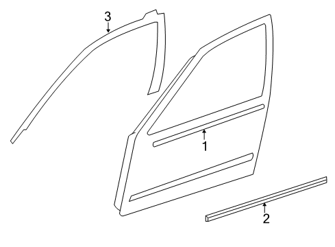2006 Nissan Altima Exterior Trim - Front Door MOULDING Assembly - Front Door Outside, LH Diagram for 80821-ZD80A