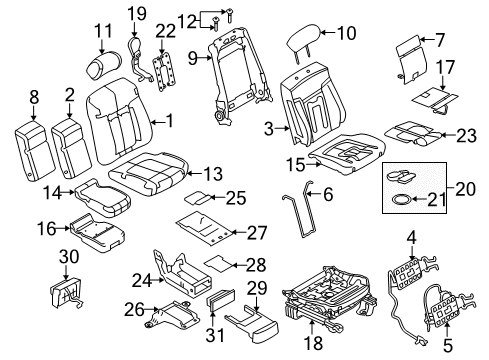 2009 Ford F-150 Heated Seats Handle Diagram for 9L3Z-15454A48-AA